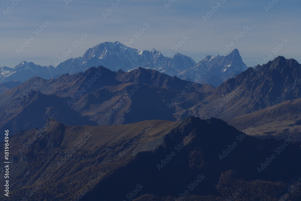 Naklejka Mont Blanc vom Mont Zerbion (Aostatal, Italien)