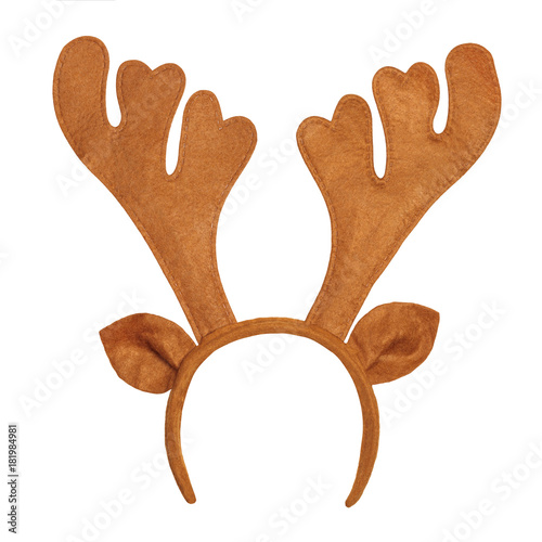 Leinwand Poster Toy antlers of a deer isolated on white background
