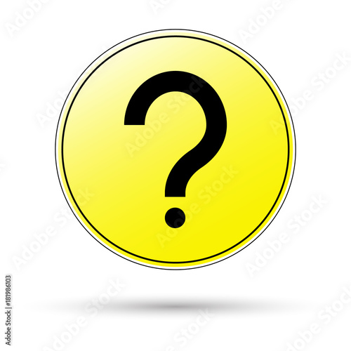 Question mark in yellow sign