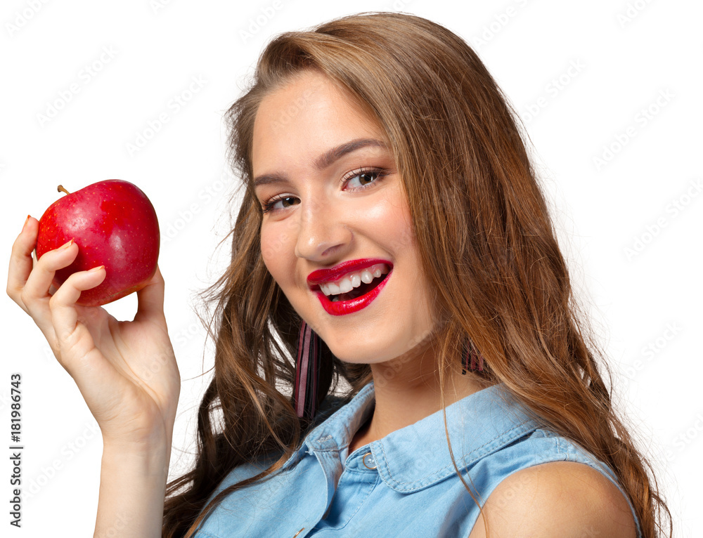 Perfect woman with apple Perfect woman with apple