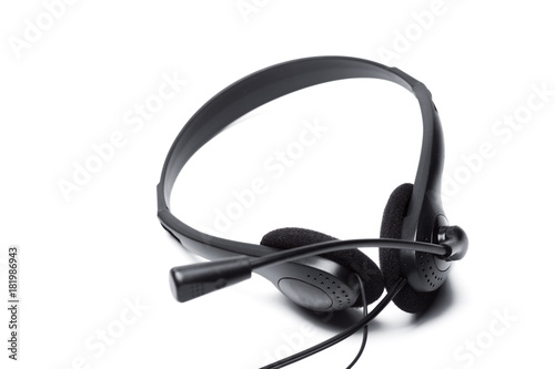 headset with microphone isolated on white