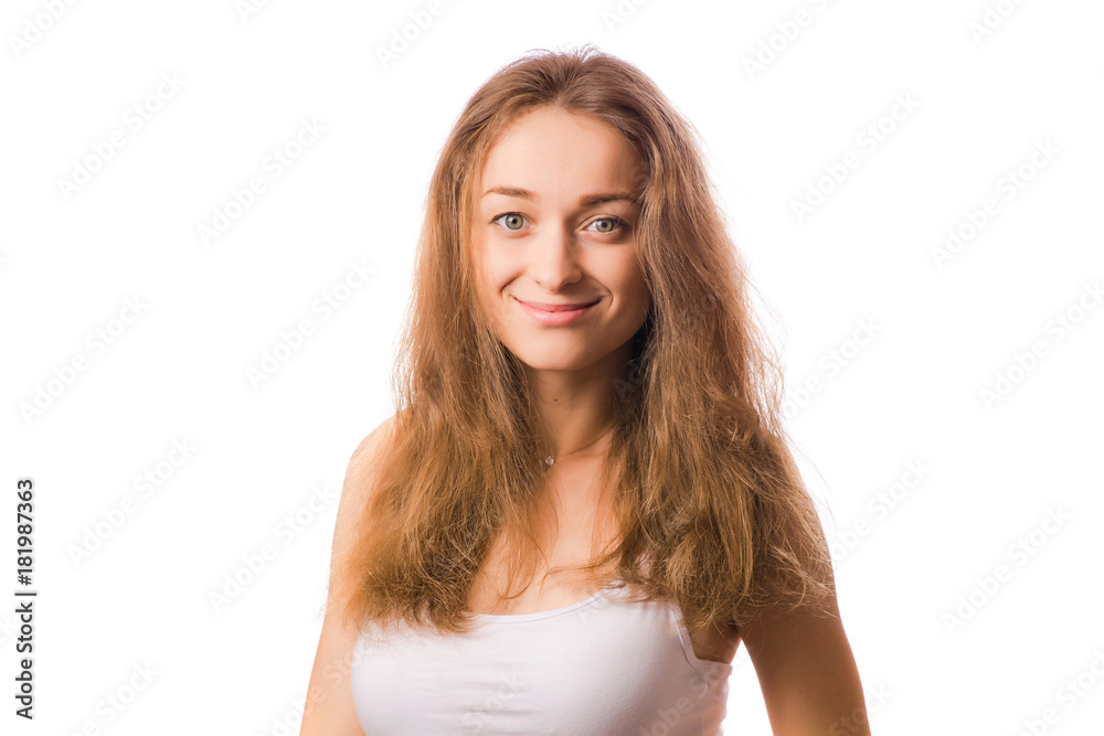 Beautiful young woman dried hair beauty hair Beautiful young woman dried hair beauty hair