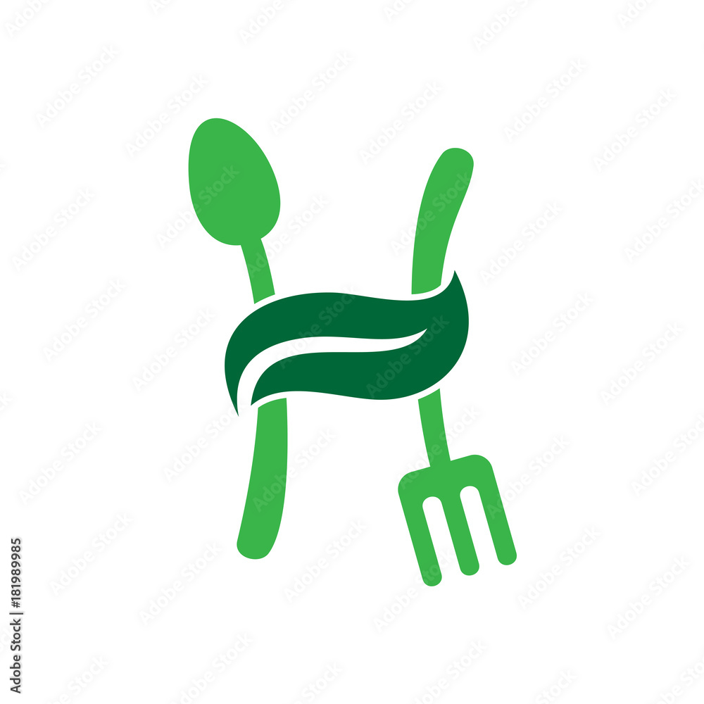 Letter H For Healthy Food Logo Letter H For Healthy Food Logo