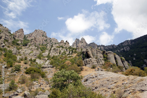 Amazing rock shapes on the slope of the mountain South Demerdzhi (Ghost valley), Crimea   © KonstantinM