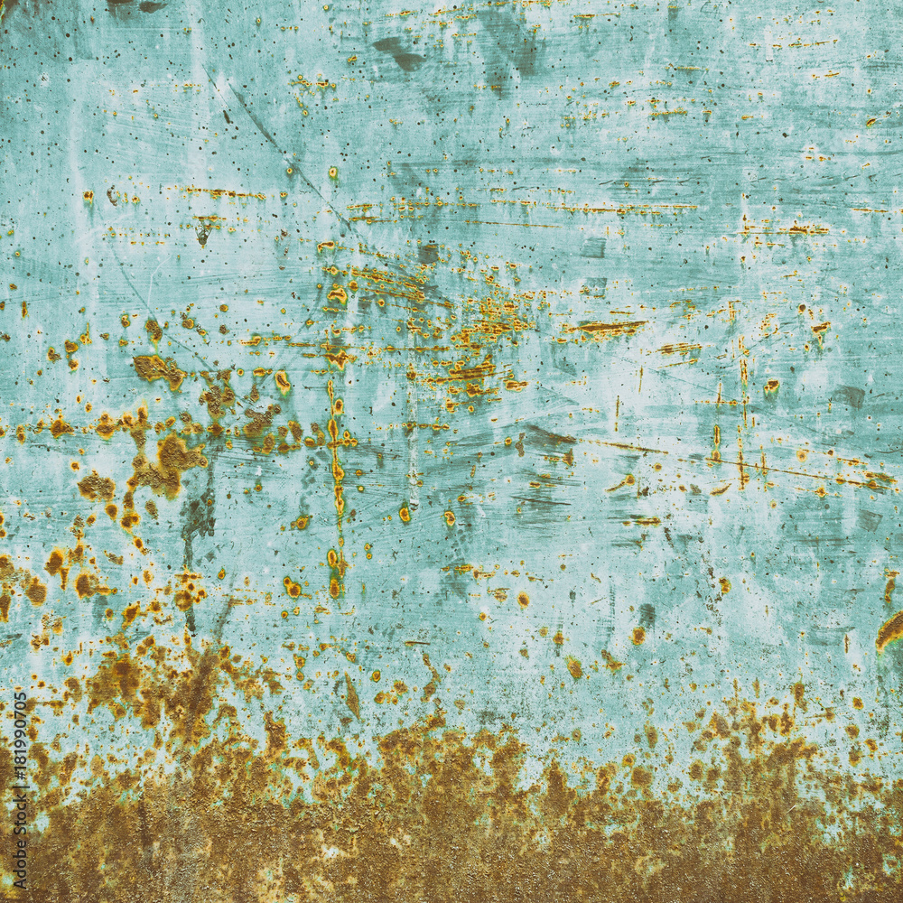 Blue rusty metal background