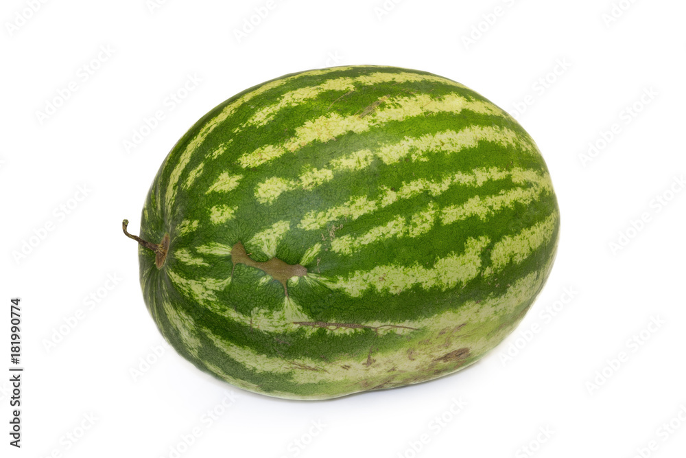 Big ripe watermelon on a white background Big ripe watermelon on a white background
