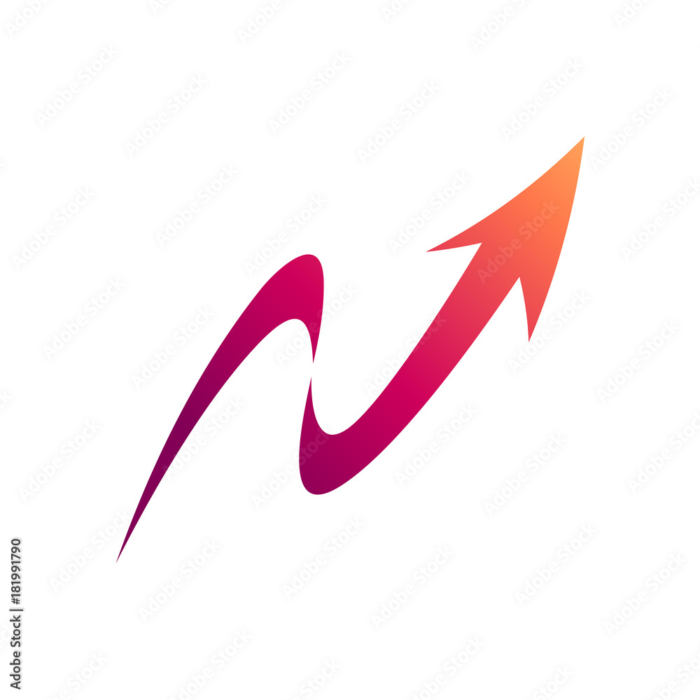 Arrow Letter N Initial Logo