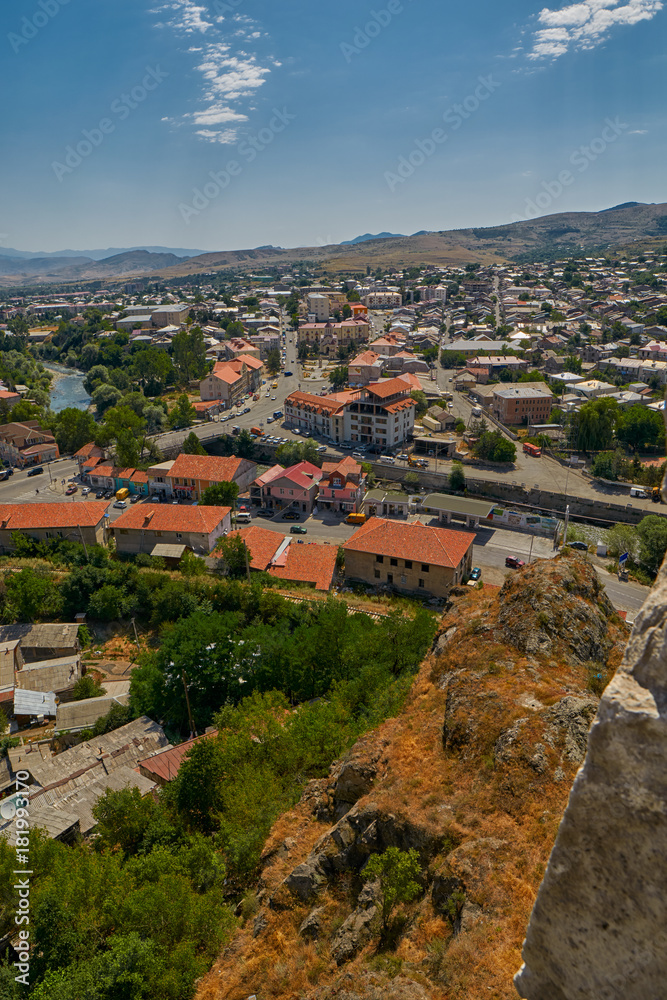 Aerial view of Akhaltsikhe town of Georgia