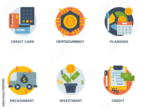 Money finanse banking safety icons business currency card financial deposit bank payment vector illustration.