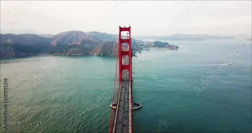 Golden Gate bridge aerial view, San Francisco, USA