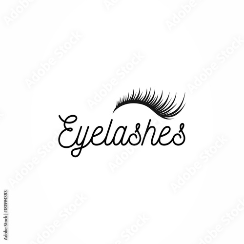 Eyelashes icon logo vector. Long  black eyelash extensions.
