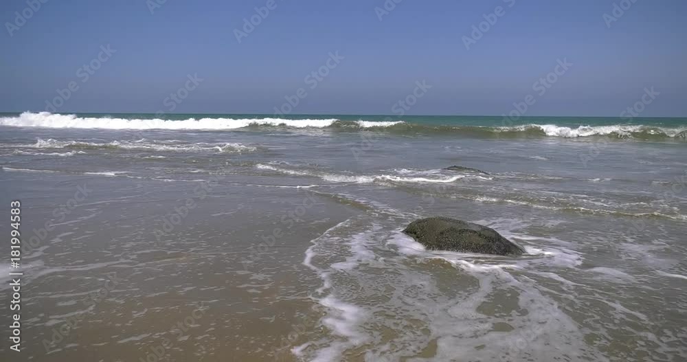 Ocean view in Mancora, Peru with rocks on the foreground Ocean view in Mancora, Peru with rocks on the foreground