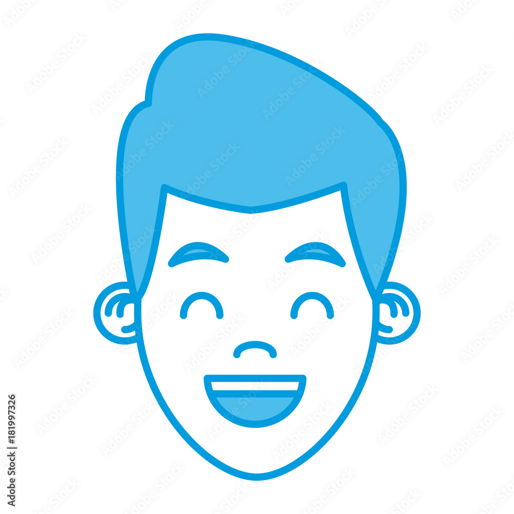 Boy smiling cartoon