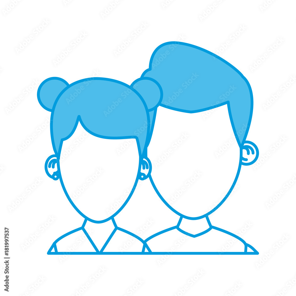 Fototapeta premium Couple of friends cartoon