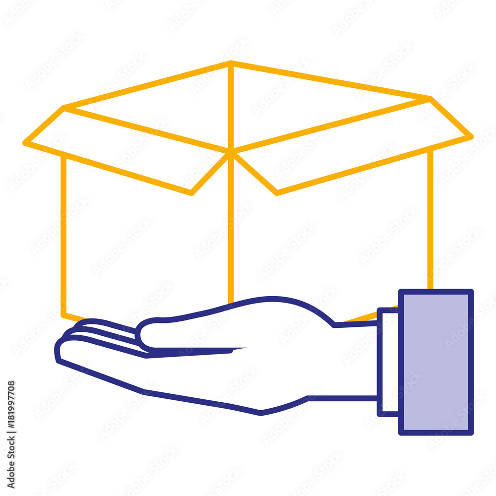 hands with carton box vector illustration design hands with carton box vector illustration design