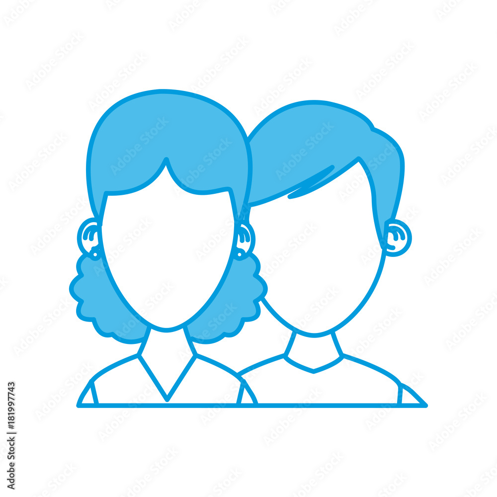 Couple of friends cartoon