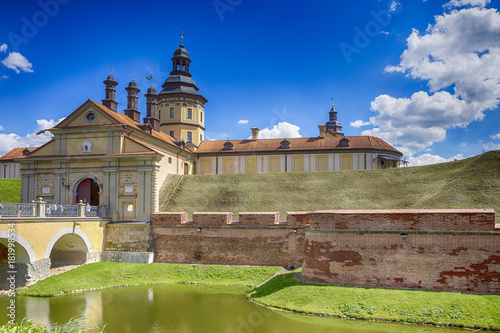 Travel Concepts and Tourist Destinations. Renowned Nesvizh Castle as a Profound Example of Medieval Ages Heritage and Residence of the Radziwill Family photo