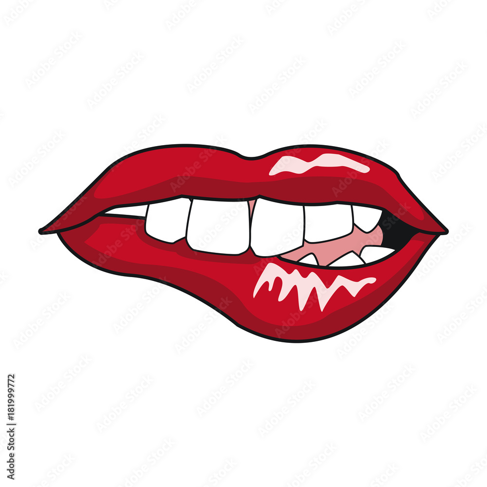Sexy lips pop art icon vector illustration graphic design Sexy lips pop art icon vector illustration graphic design