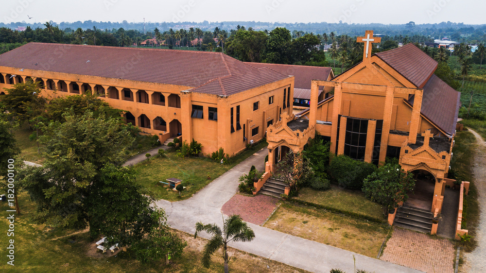 Aerial view of Church of Christ