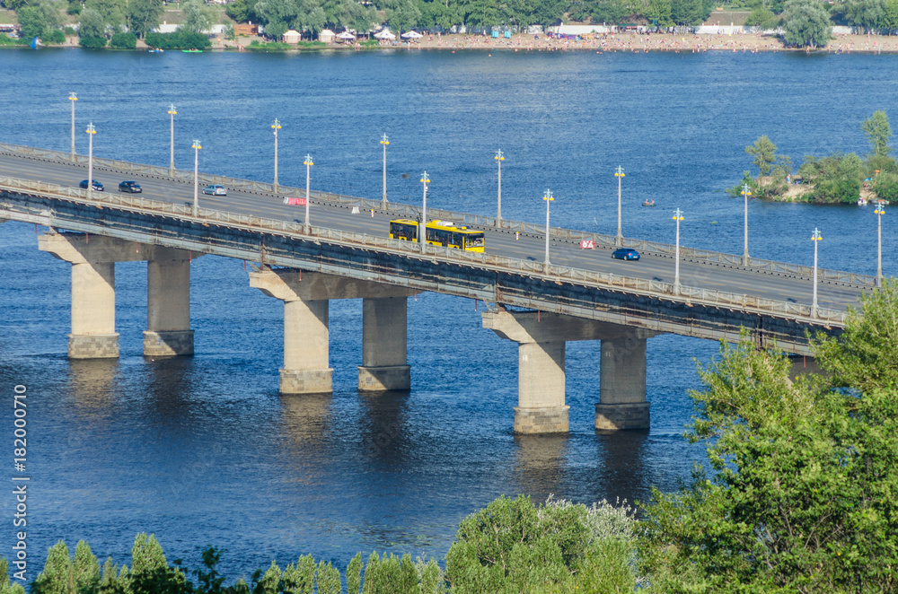 Automobile bridge over the river