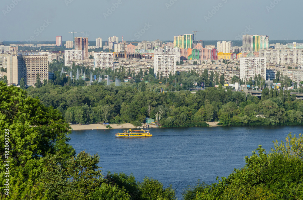 Kiev, Dnipro embankment and residential areas