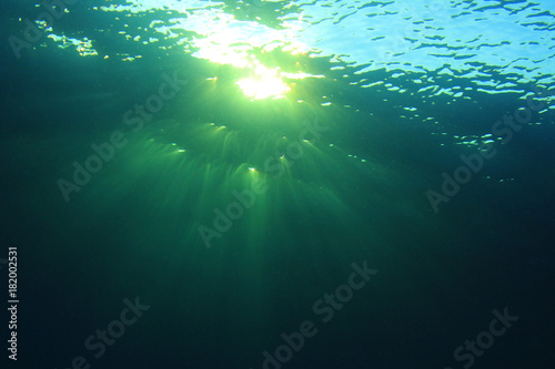Underwater blue background and sunlight © Richard Carey