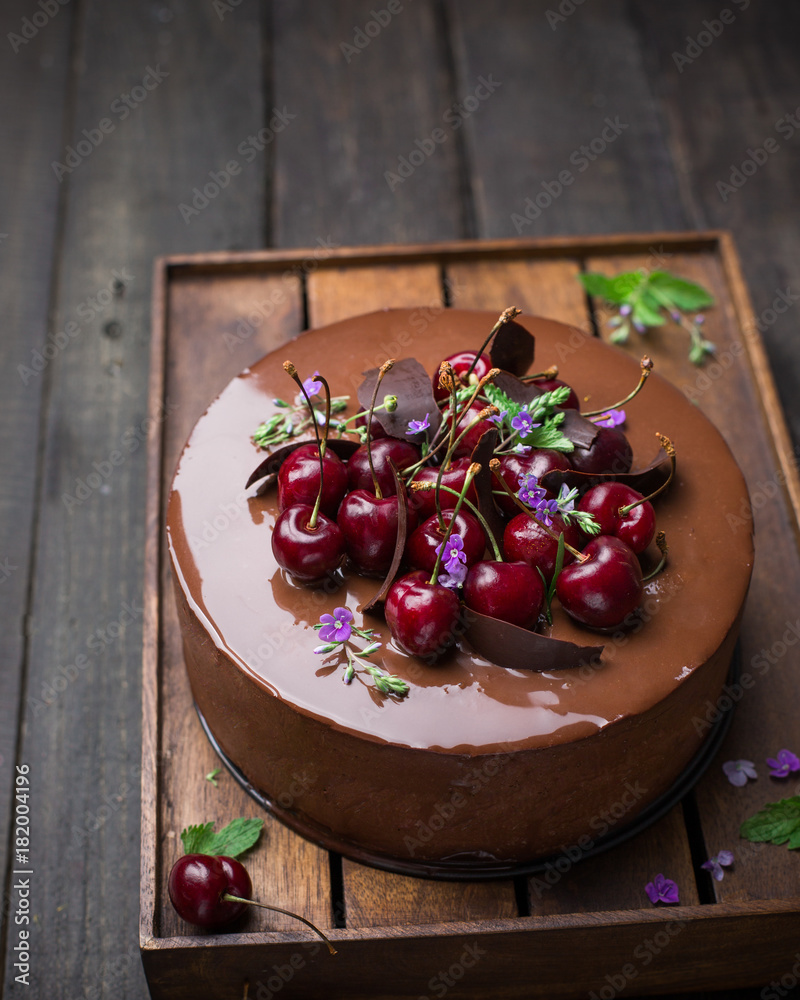 Cherry, coconut and chocolate mousse cake - In Love With Cake