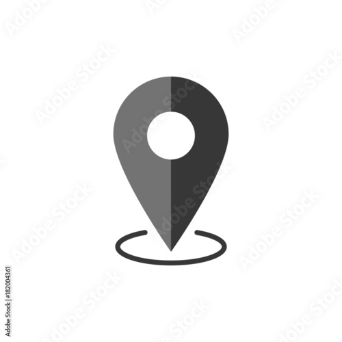 Map pin icon, location pointer, gps destination mark