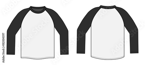 long sleeve ragran tshirt illustration (black x white)