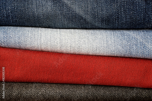 Jeans background, multicolor jeans