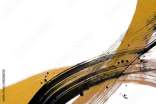 筆で描いた線と点　和風背景　

