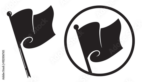 Black Flag Icons
Vector illustration of black anarchy flag on pole waving in the wind.