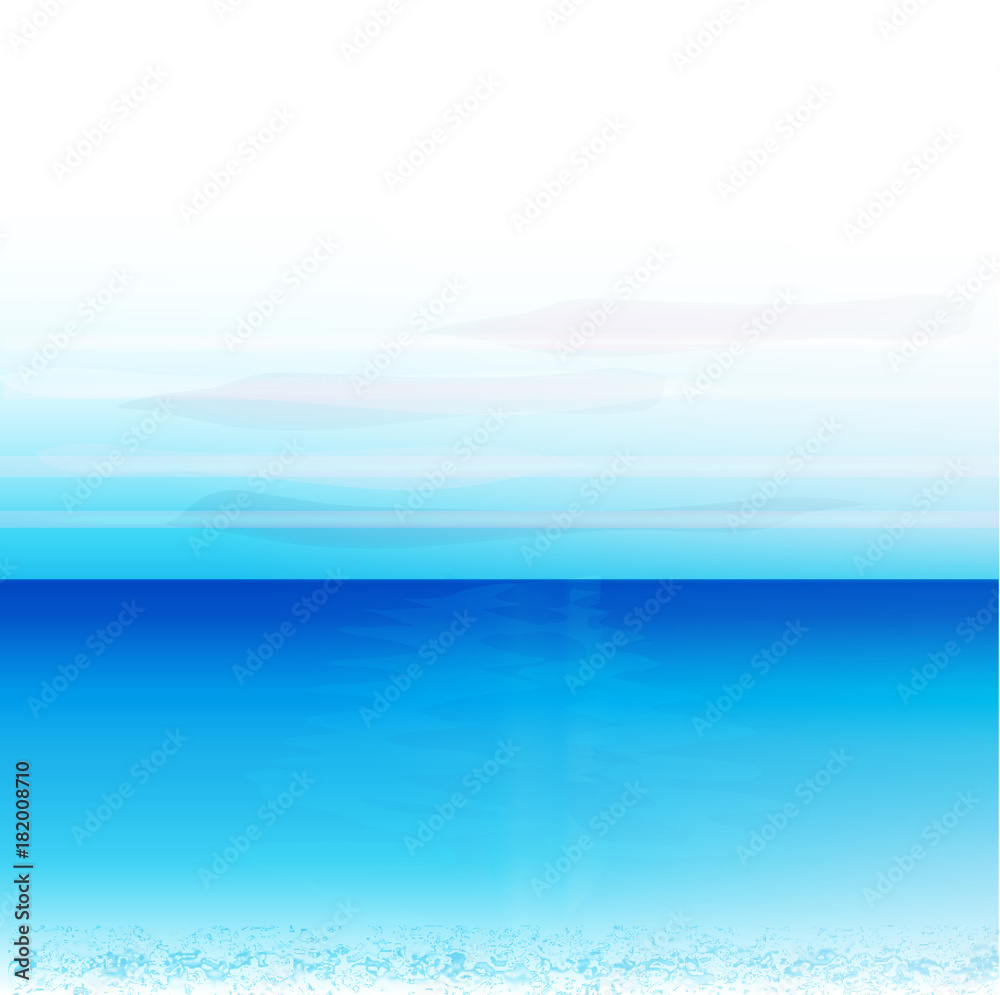 Blue ocean beach background vector