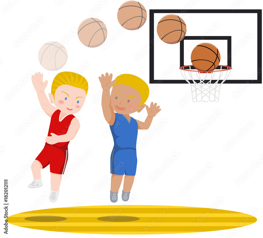 バスケットボール フックシュート 外国人 Stock Illustration Adobe Stock