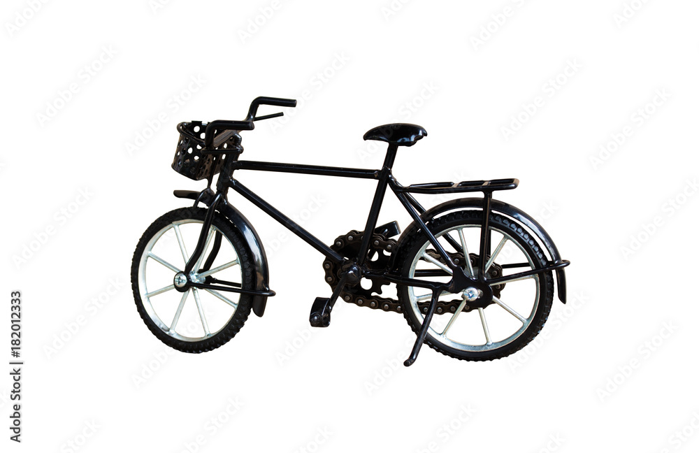 Bike black toy isolated on white background