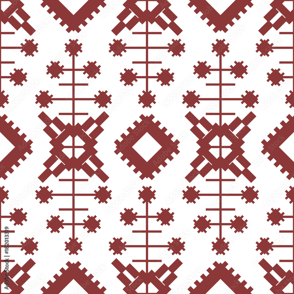 Obraz premium Abstract seamless geometric embroidery pattern