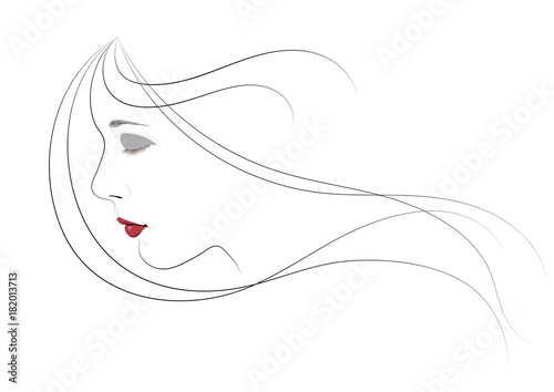 A girl with hair flying in the wind