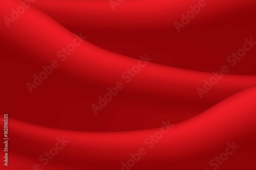 Red abstract background cloth with curves lines and shadow, wave or wavy folds of grunge silk texture. Christmas background.