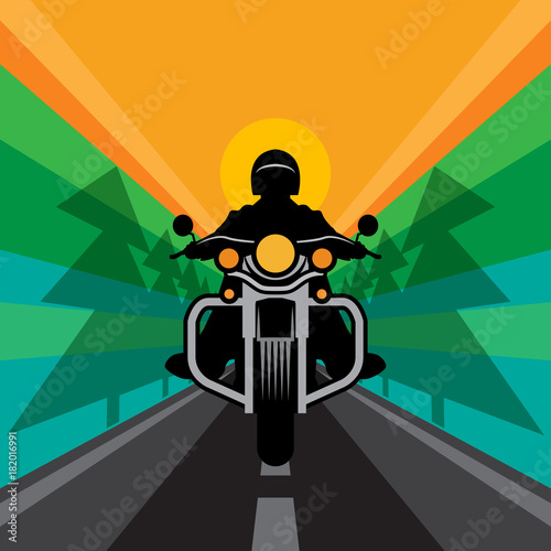 Biker poster or label
