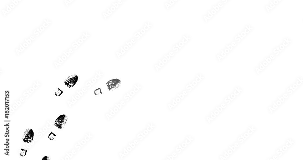 Imprint soles shoes black silhouette, animation Imprint soles shoes black silhouette, animation