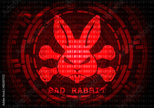 Abstract background Bad rabbit Bad rabbit ransomware malware virus threat. Vector illustration KRACK in wifi cyber security infographic concept.