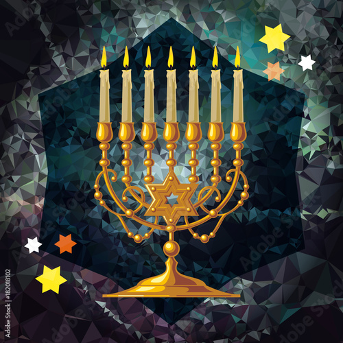 Golden menorah
