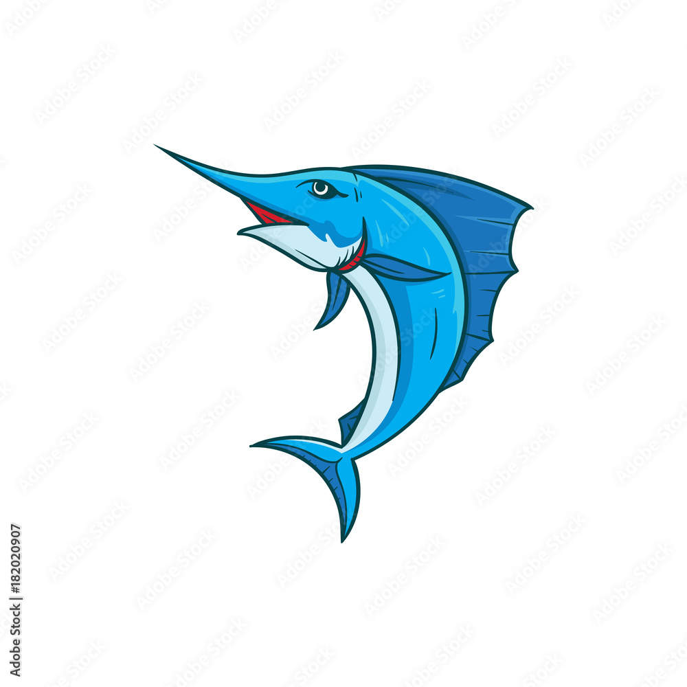 Obraz premium marlin fish vector illustration
