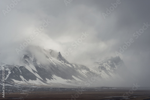 Mountain Clouds Landscape Iceland