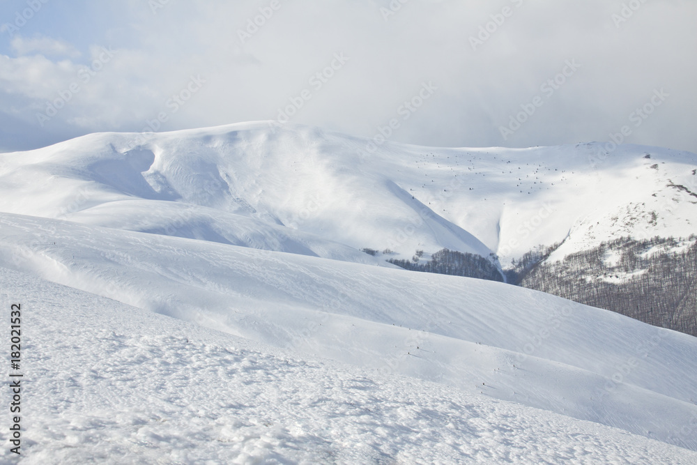 ountain landscape. Panorama of Snow Mountain