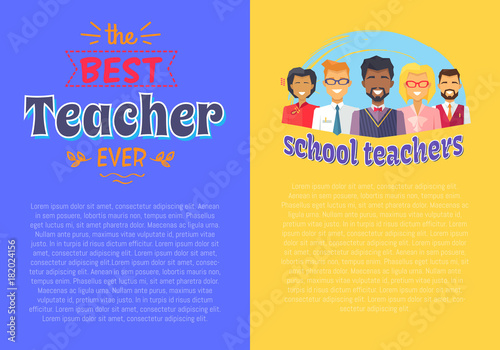 Two Posters Teacher Theme Vector Illustration