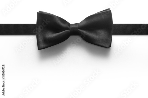 Tela black bow tie isolated on white background