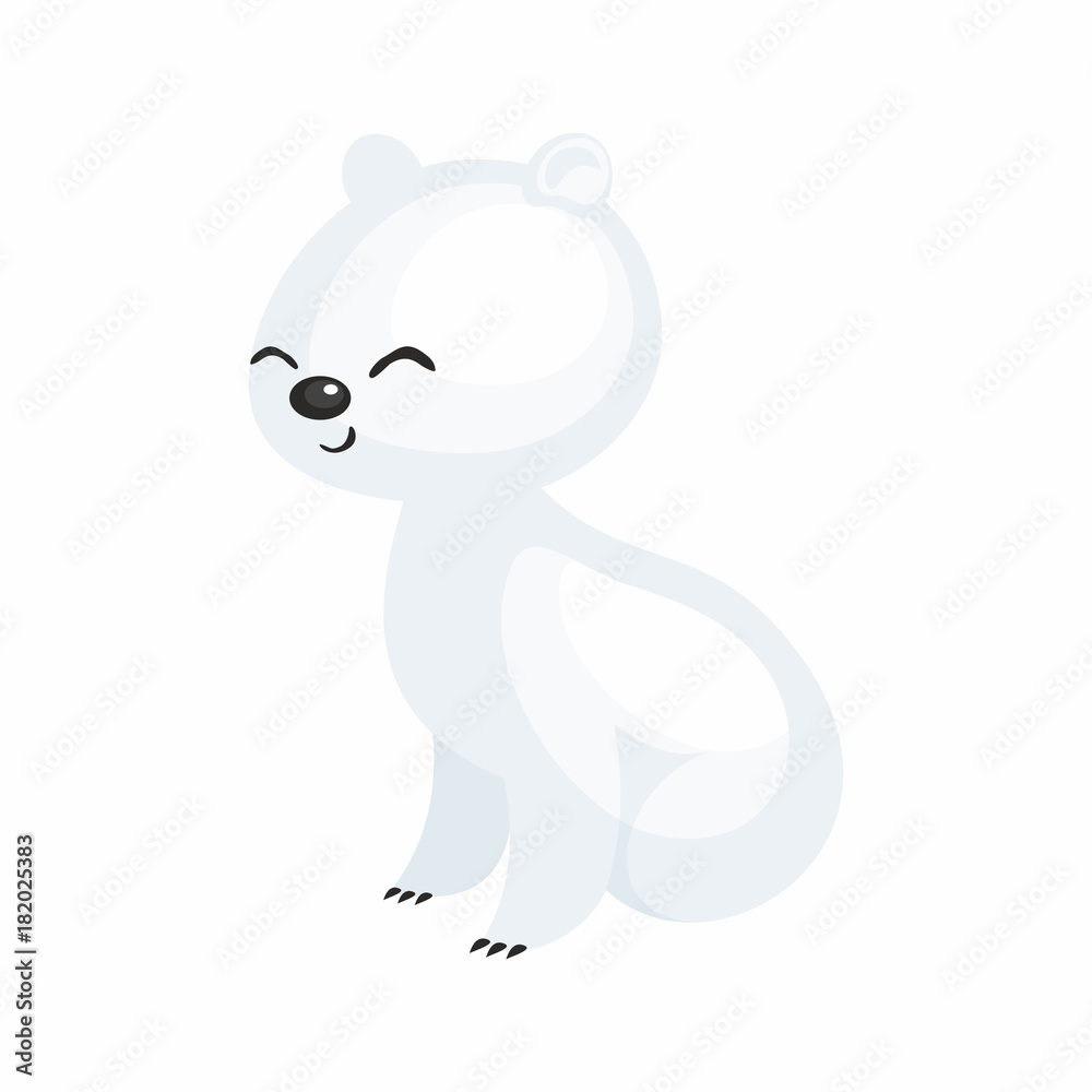 Obraz premium The image of a cute cartoon polar bear. Vector illustration.
