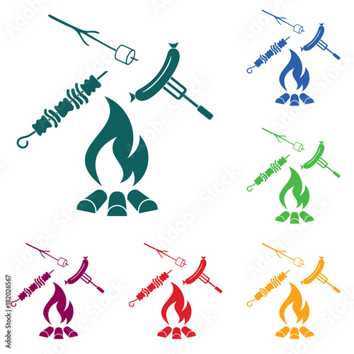 Grilled sausage, zephyr and  kebab icon