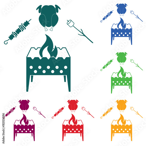 Brazier zephyr, kebab and chicken icon